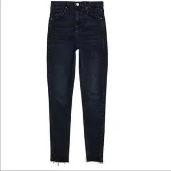 Topshop Moto Jamie Step Hem High Waist Ankle Grazer Slim Jeans - Picture 3 of 8